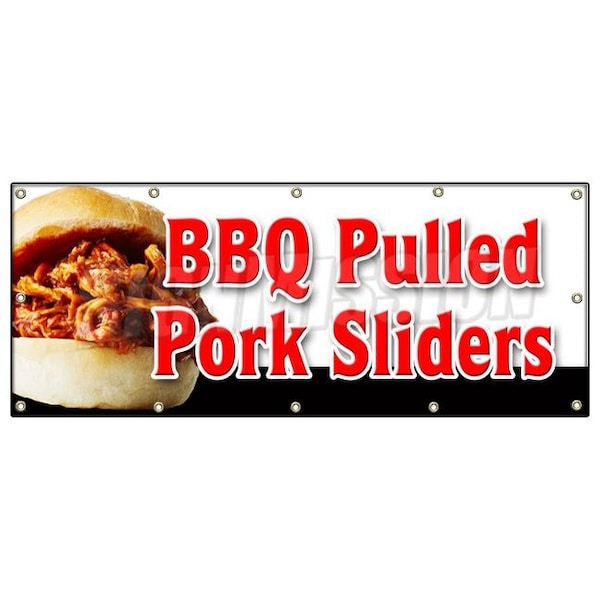 BBQ PULLED PORK SLIDERS BANNER SIGN barbeque bar-b-que smoked